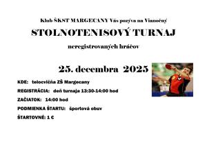 Pozvánka na stolnotenisový turnaj