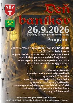 Deň baníkov v Gelnici 26. septembra 2026: program a info